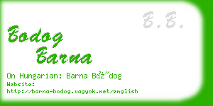 bodog barna business card